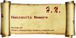 Haszonits Nemere névjegykártya